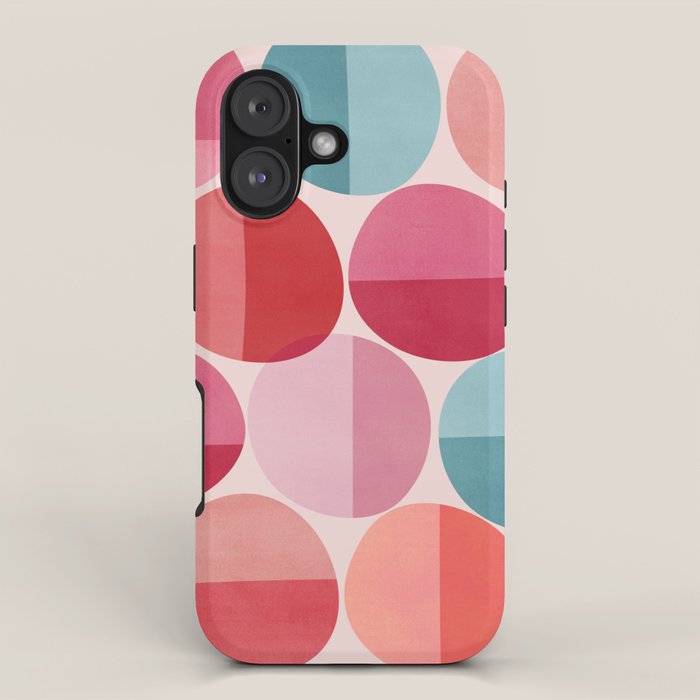 Retro Red and Pink Dots iPhone Case Gallery Image 1
