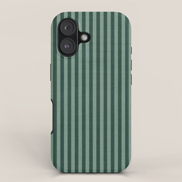 Pinstripe In Green Iphone Case