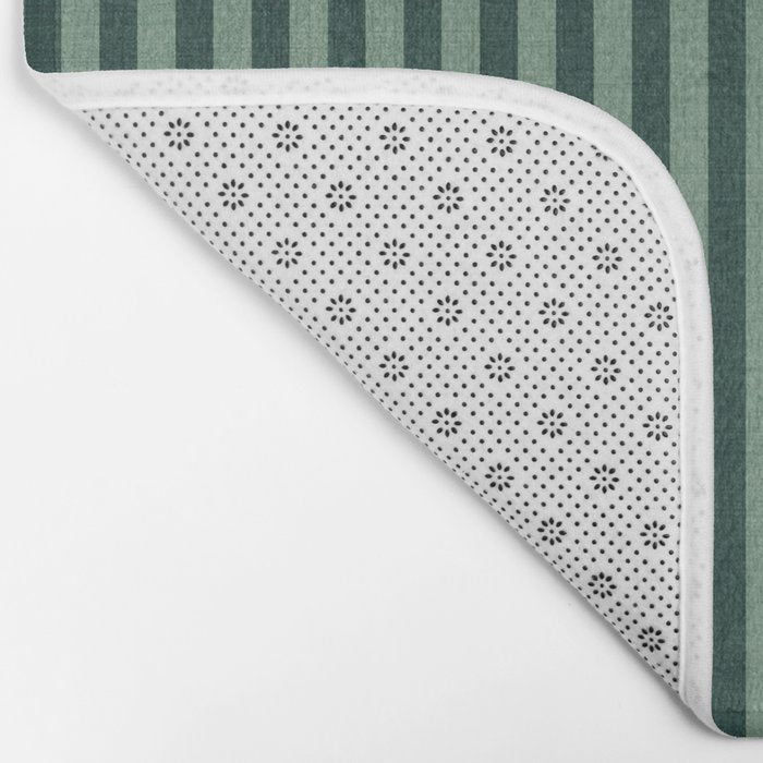 Pinstripe in Green Bath Mat Gallery Image 2
