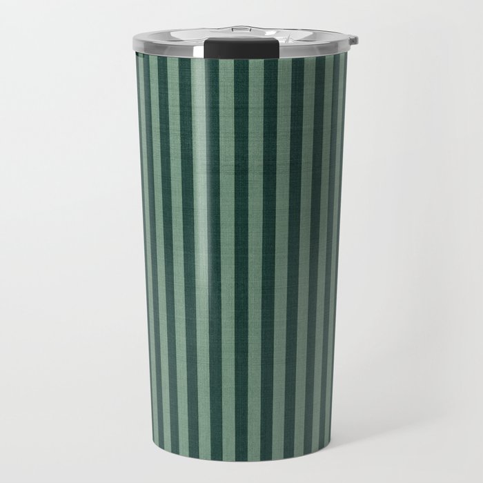Pinstripe in Green Travel Mug Gallery Image 1