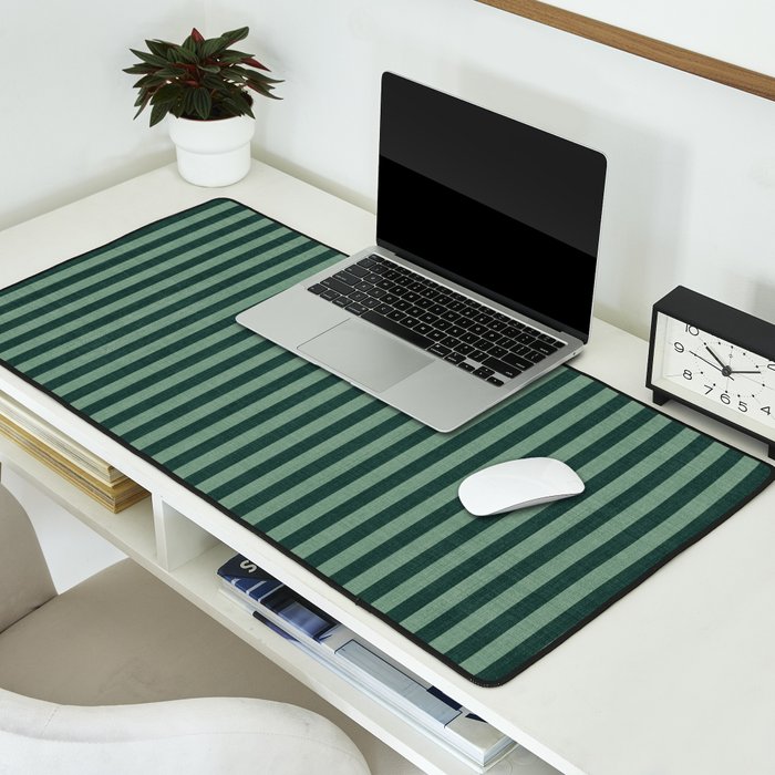 Pinstripe in Green Desk Mat Gallery Image 2
