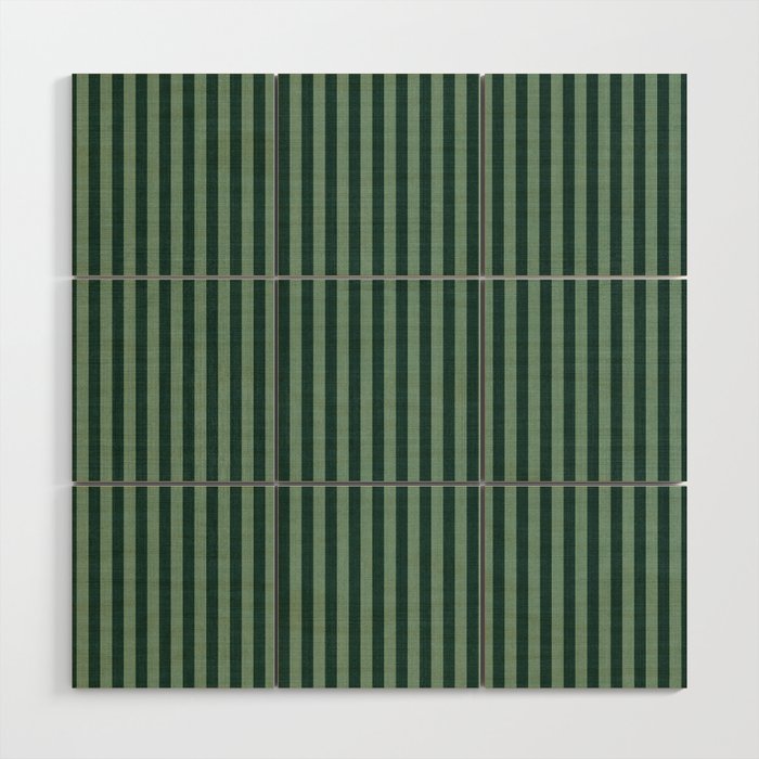 Pinstripe in Green Wood Wall Art Gallery Image 1