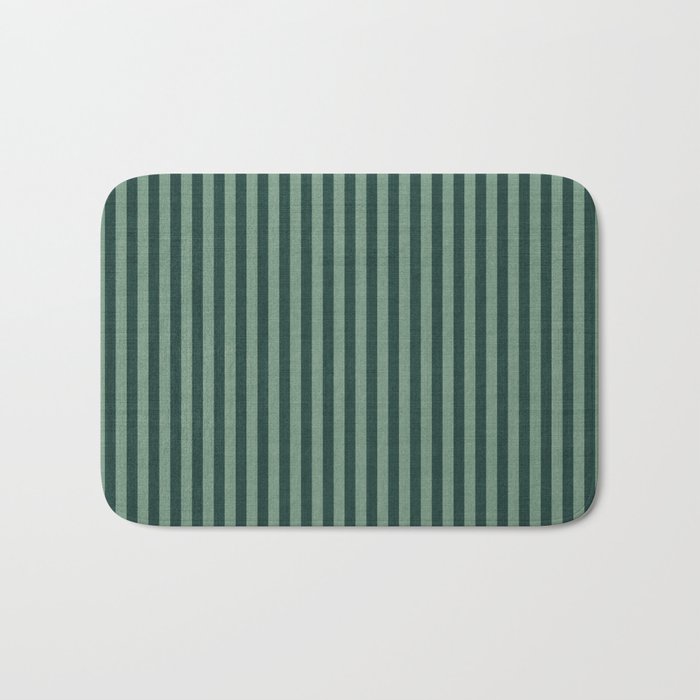 Pinstripe in Green Bath Mat Gallery Image 1