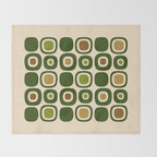 Mid Century Modern Modern Organic Shapes Pattern 321 Green Throw Blanket Gallery Image 2