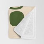 Mid Century Modern Modern Organic Shapes Pattern 321 Green Throw Blanket Gallery Image 3
