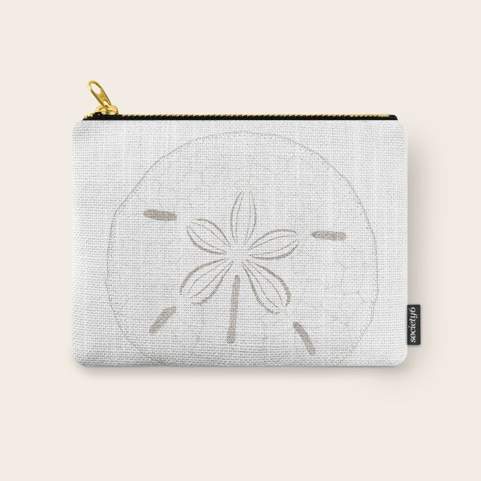 Sand Dollar Dreams - Brown on White Carry All Pouch Gallery Image 1