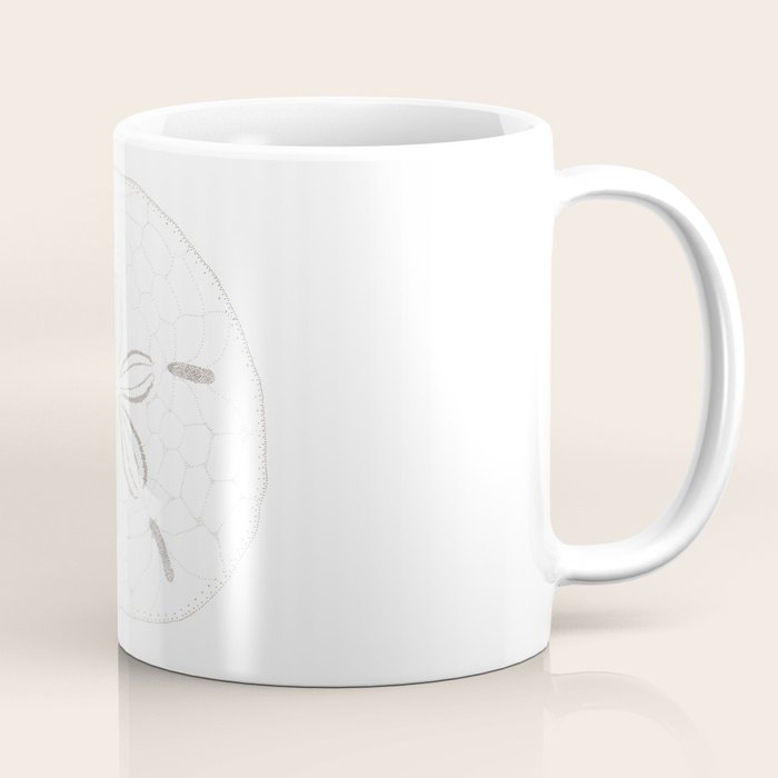 Sand Dollar Dreams - Brown on White Coffee Mug Gallery Image 1