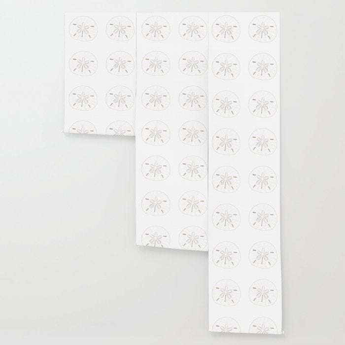 Sand Dollar Dreams - Brown on White Wallpaper Gallery Image 3