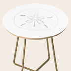 Sand Dollar Dreams - Brown on White Side Table Gallery Image 2