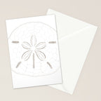 Sand Dollar Dreams - Brown on White Stationery Card Gallery Image 2