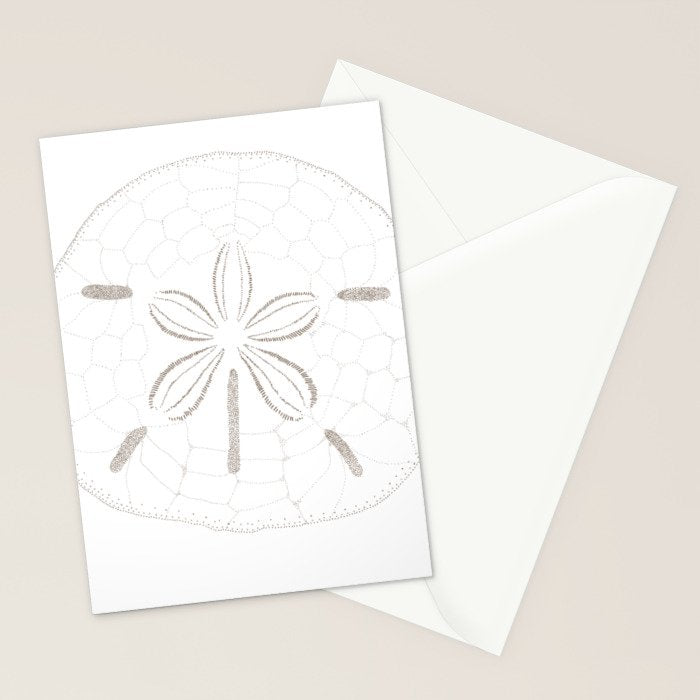 Sand Dollar Dreams - Brown on White Stationery Card Gallery Image 2