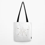 Sand Dollar Dreams - Brown on White Tote Bag Gallery Image 2