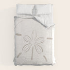 Sand Dollar Dreams - Brown on White Duvet Cover Gallery Image 6