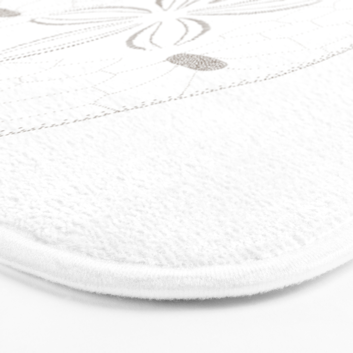 Sand Dollar Dreams - Brown on White Bath Mat Gallery Image 3