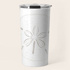 Sand Dollar Dreams - Brown on White Travel Mug Gallery Image 1