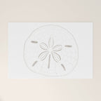 Sand Dollar Dreams - Brown on White Welcome Mat Gallery Image 1
