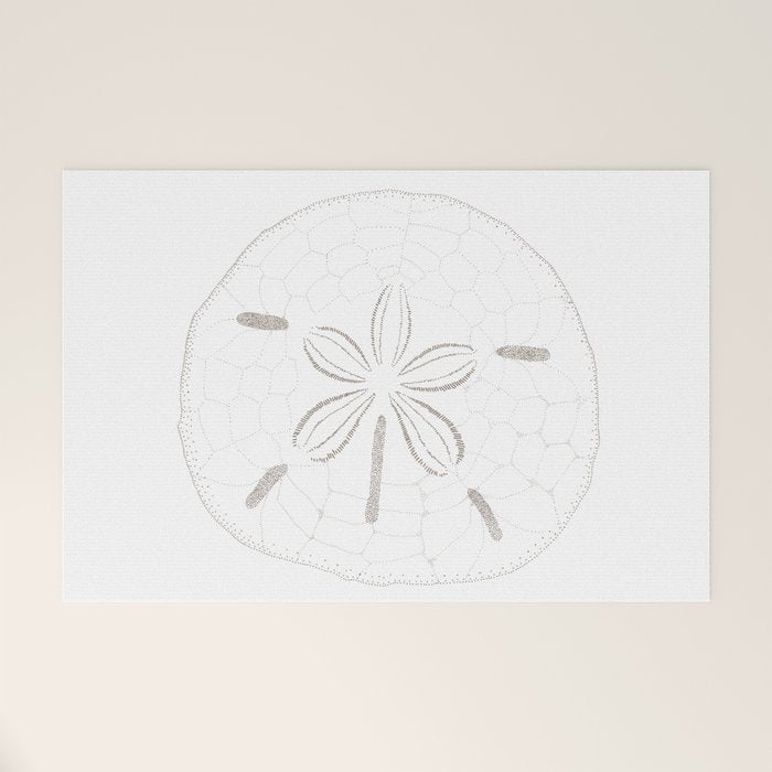 Sand Dollar Dreams - Brown on White Welcome Mat Gallery Image 1