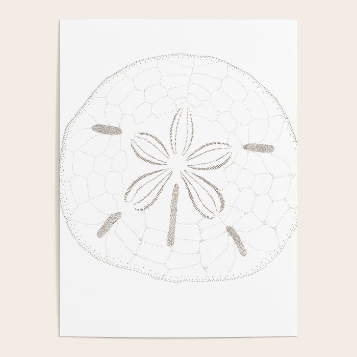 Sand Dollar Dreams - Brown on White Poster Gallery Image 1