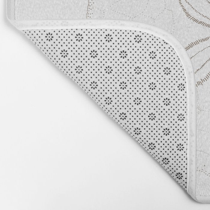 Sand Dollar Dreams - Brown on White Bath Mat Gallery Image 2