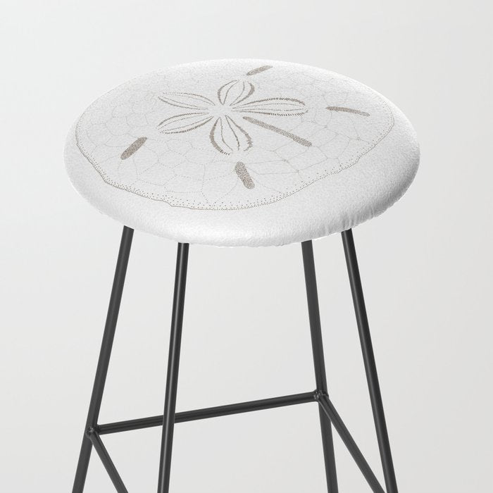 Sand Dollar Dreams - Brown on White Stool Gallery Image 2