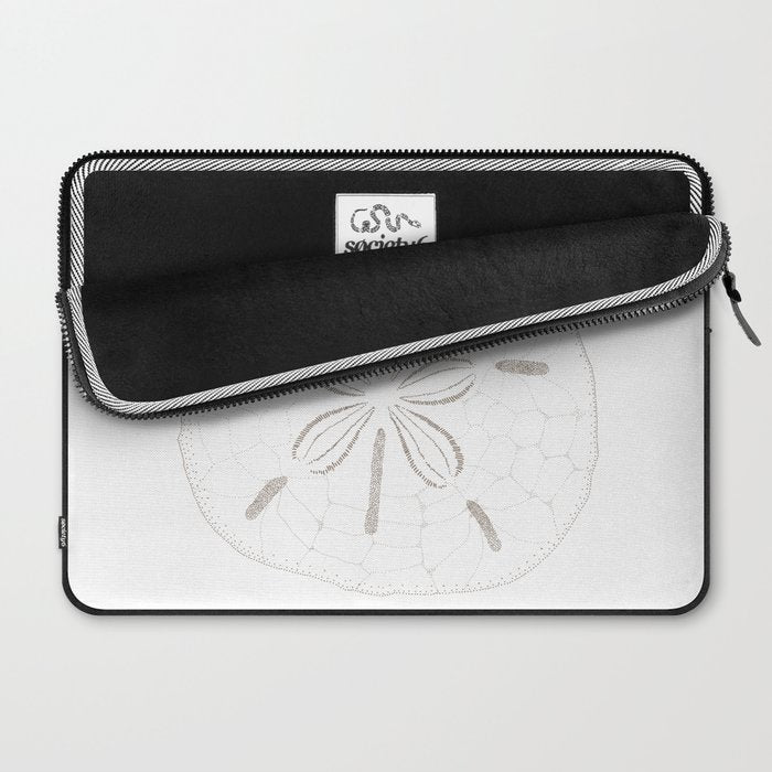 Sand Dollar Dreams - Brown on White Laptop Sleeve Gallery Image 2