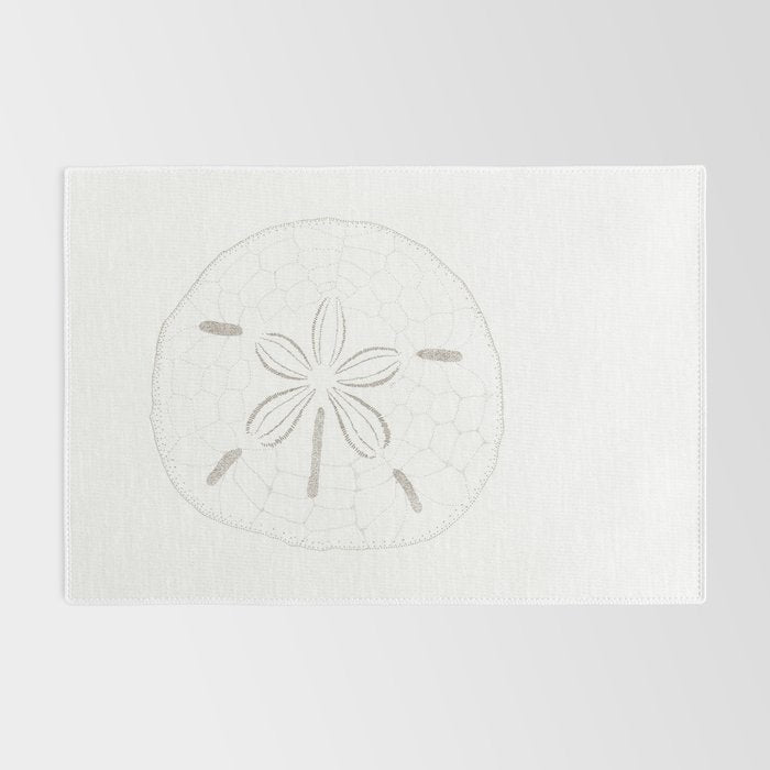 Sand Dollar Dreams - Brown on White Rug Gallery Image 2