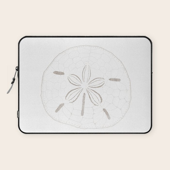 Sand Dollar Dreams - Brown on White Laptop Sleeve Gallery Image 1