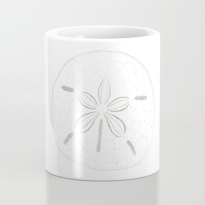 Sand Dollar Dreams - Brown on White Coffee Mug Gallery Image 4