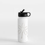 Sand Dollar Dreams - Brown on White Water Bottle Gallery Image 1