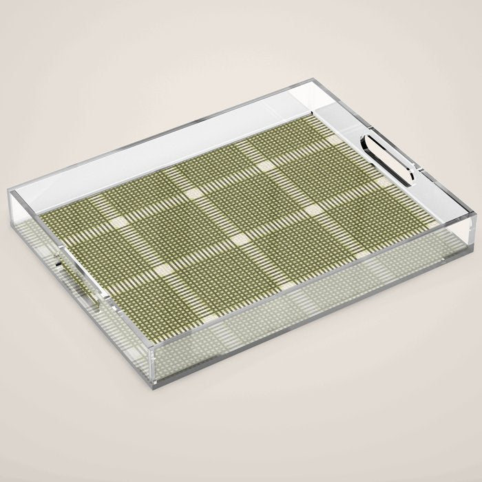Cross Check Shaded Lichen, Chartreuse, Cream Acrylic Tray Gallery Image 1
