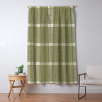 Cross Check Shaded Lichen, Chartreuse, Cream Window Curtain Gallery Image 5