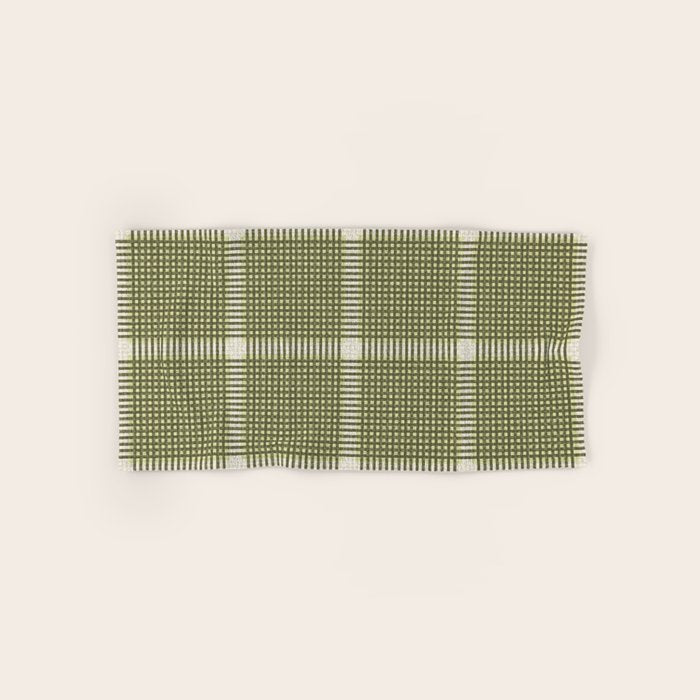 Cross Check Shaded Lichen, Chartreuse, Cream Bath Towel Gallery Image 1