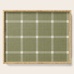 Cross Check Shaded Lichen, Chartreuse, Cream Serving Tray Gallery Image 1