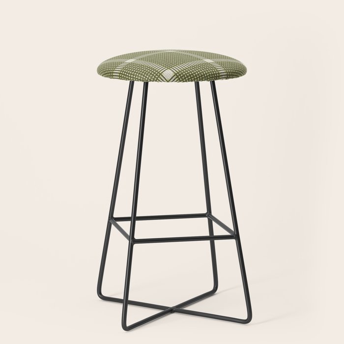 Cross Check Shaded Lichen, Chartreuse, Cream Stool Gallery Image 1