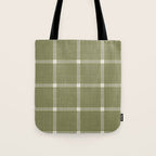 Cross Check Shaded Lichen, Chartreuse, Cream Tote Bag Gallery Image 1