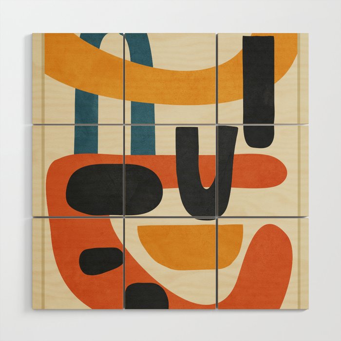 Abstract Colorful Setting 15 Wood Wall Art Gallery Image 1
