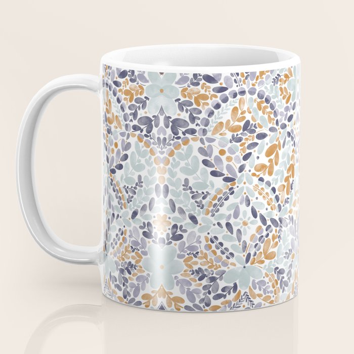 Artistic Floral Motif Medley Coffee Mug Gallery Image 3