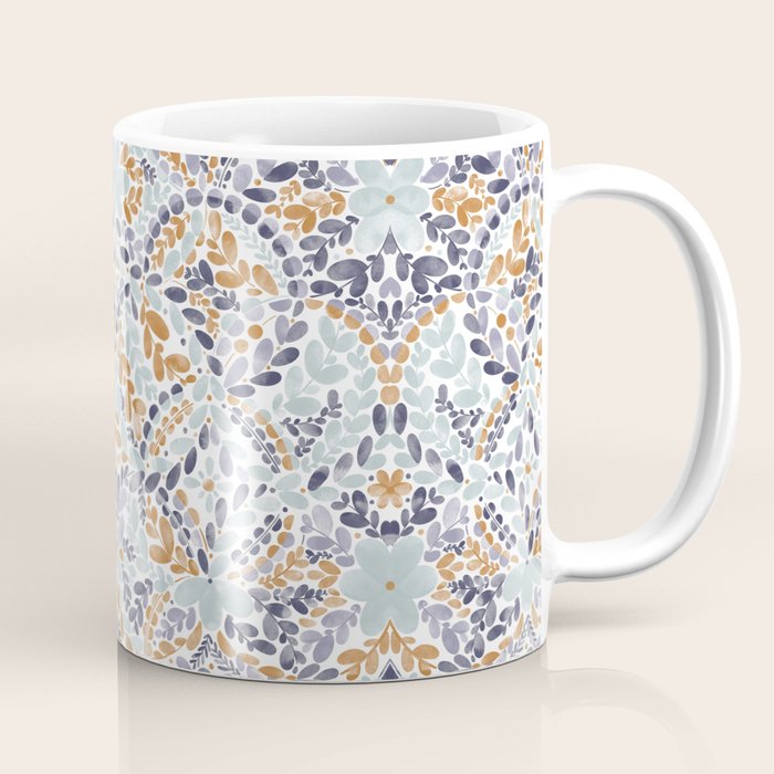 Artistic Floral Motif Medley Coffee Mug Gallery Image 1