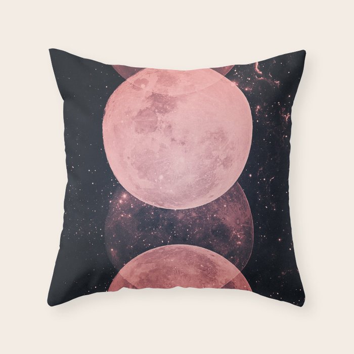Pink Moon Phases Throw Pillow Gallery Image 6