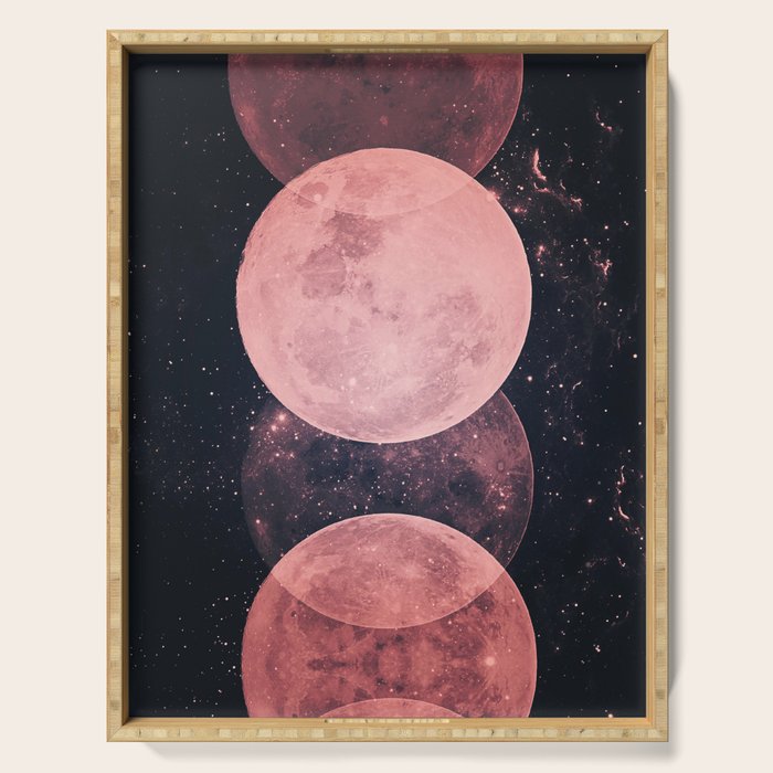 Pink Moon Phases Serving Tray Gallery Image 1