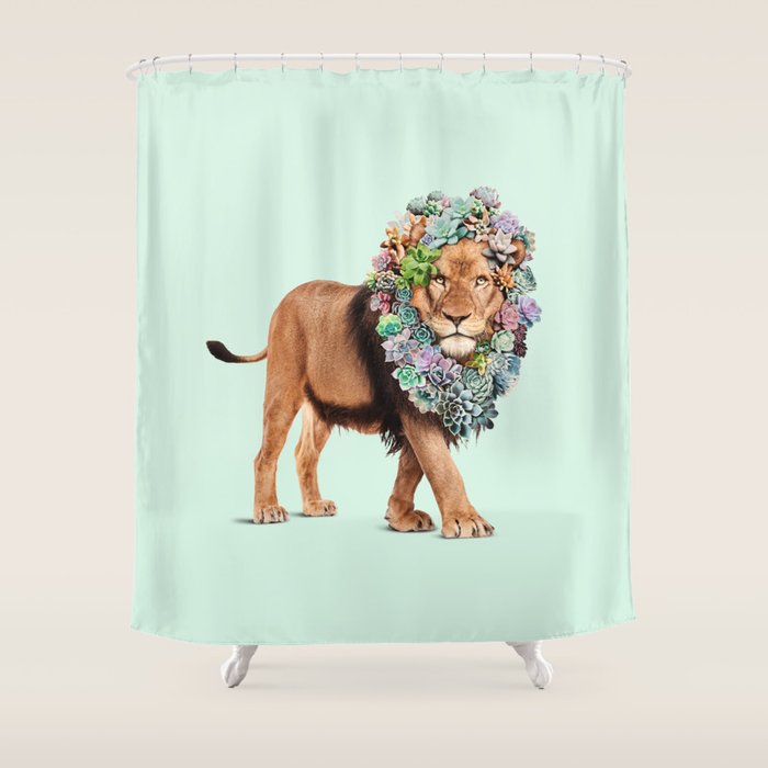 SUCCULENT LION Shower Curtain Gallery Image 1
