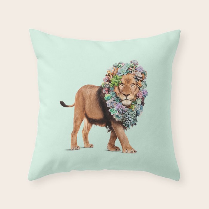 SUCCULENT LION Throw Pillow Gallery Image 6