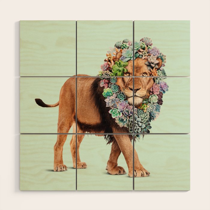 SUCCULENT LION Wood Wall Art Gallery Image 1