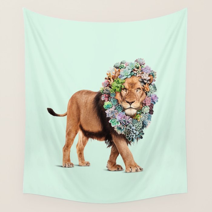 SUCCULENT LION Wall Tapestry Gallery Image 4