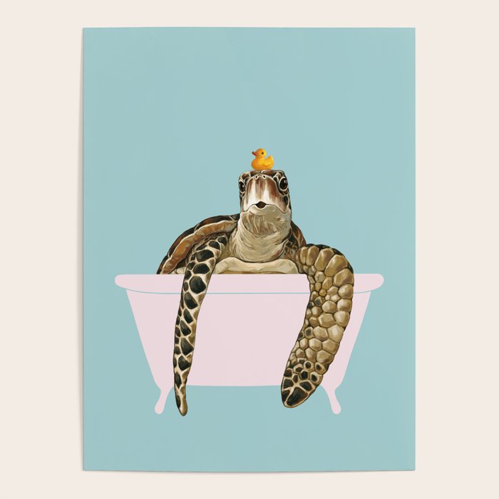 Sea Turtle in Bathtub Poster Gallery Image 4