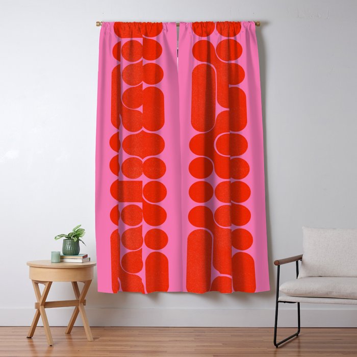 Abstract mid-century shapes no 6 Window Curtain Gallery Image 1