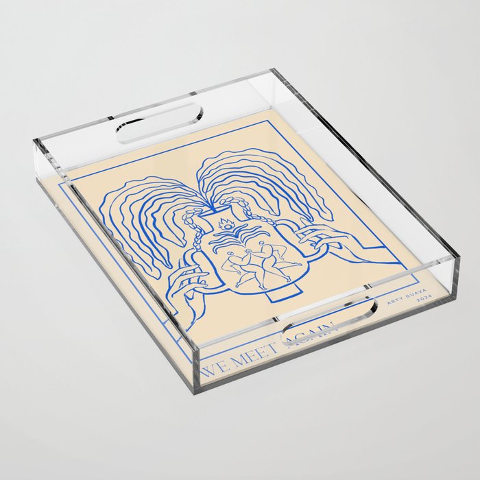 Let's Meet Again Line Art Acrylic Tray Gallery Image 1