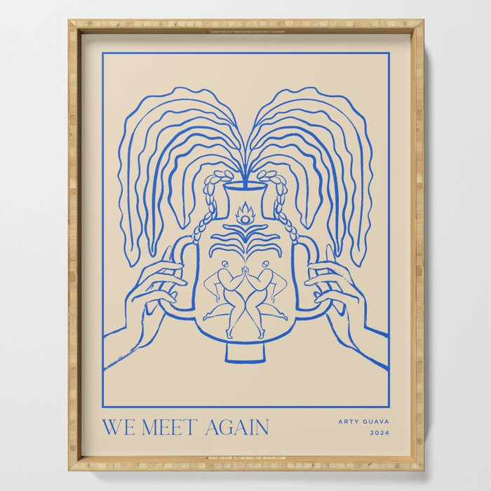 Let's Meet Again Line Art Serving Tray Gallery Image 1
