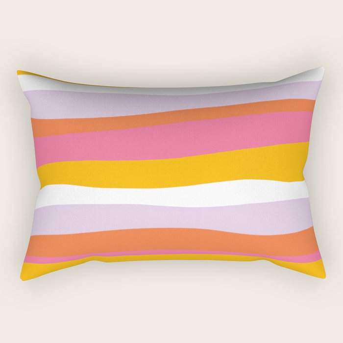 cali beach stripes Rectangular Pillow Gallery Image 1
