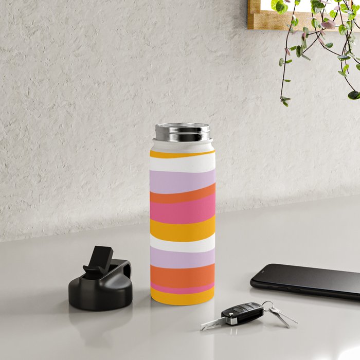 cali beach stripes Water Bottle Gallery Image 4